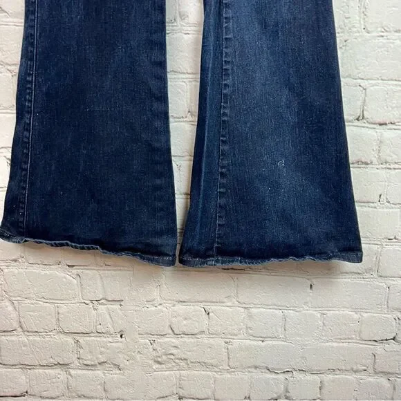 Guess Mid-Rise Flare Trouser Style Dark Wash Denim Jeans 28 - Picture 8 of 11